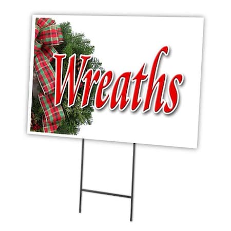 Signmission Wreaths Yard Sign & Stake outdoor plastic coroplast window, C-2436-DS-Wreaths C-2436-DS-Wreaths